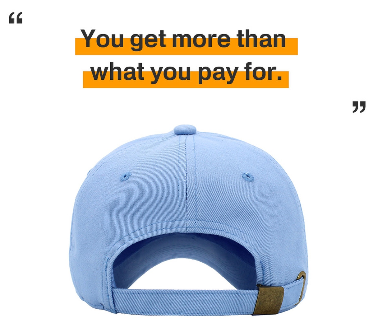 Sky Blue Low Profile Baseball Caps Back View